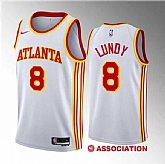 Men's Atlanta Hawks #8 Seth Lundy White 2023 Draft Association Edition Stitched Basketball Jersey Dzhi ,baseball caps,new era cap wholesale,wholesale hats